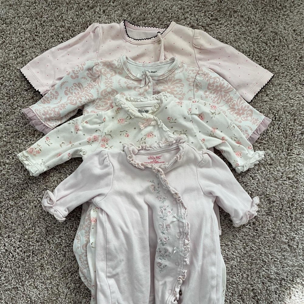 Bundle of four Little Me onesies in light pink